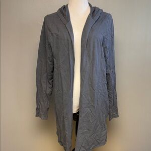 Cuidado Con El Perro Gray Hooded Open Cardigan Cotton Size L